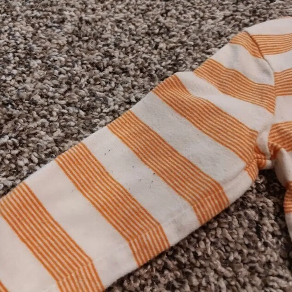 Circo Long Sleeve One Piece 3-6M, 100% Cotton Orange Striped